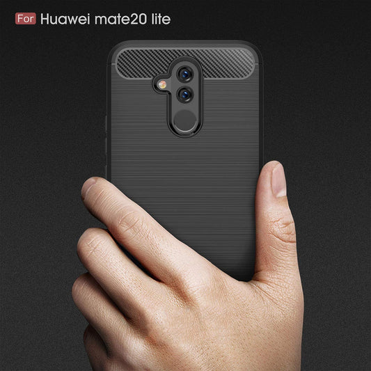Калъф за Huawei Mate 20 Lite, Techsuit, Карбон, Черен
