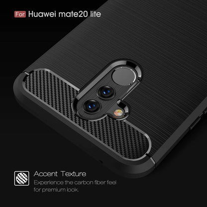 Калъф за Huawei Mate 20 Lite, Techsuit, Карбон, Черен