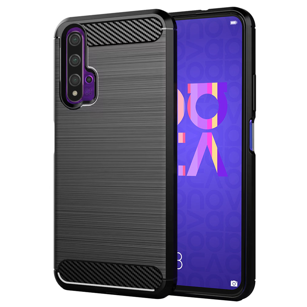 Калъф за Huawei nova 5T / Honor 20, Techsuit, Карбон, Черен