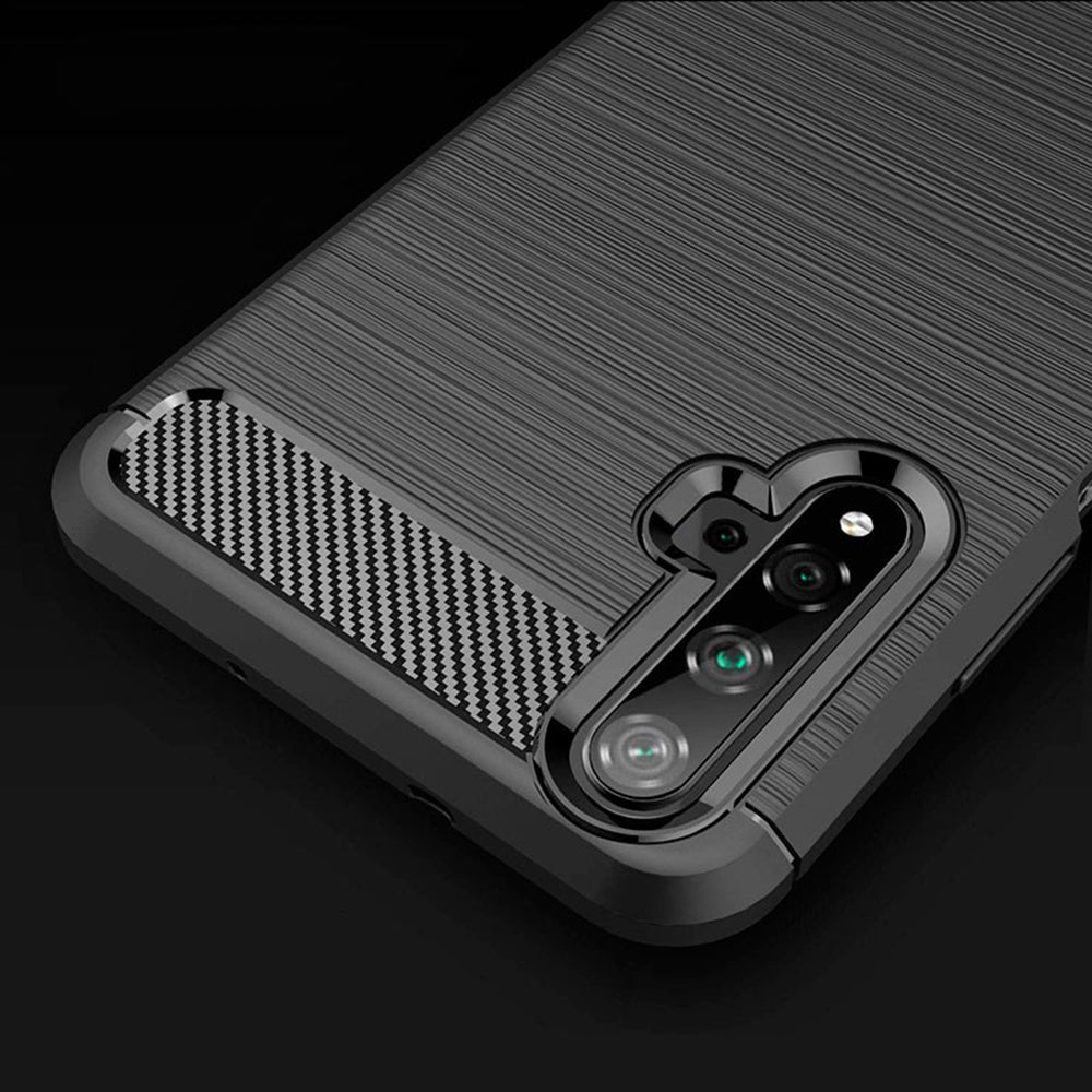 Калъф за Huawei nova 5T / Honor 20, Techsuit, Карбон, Черен