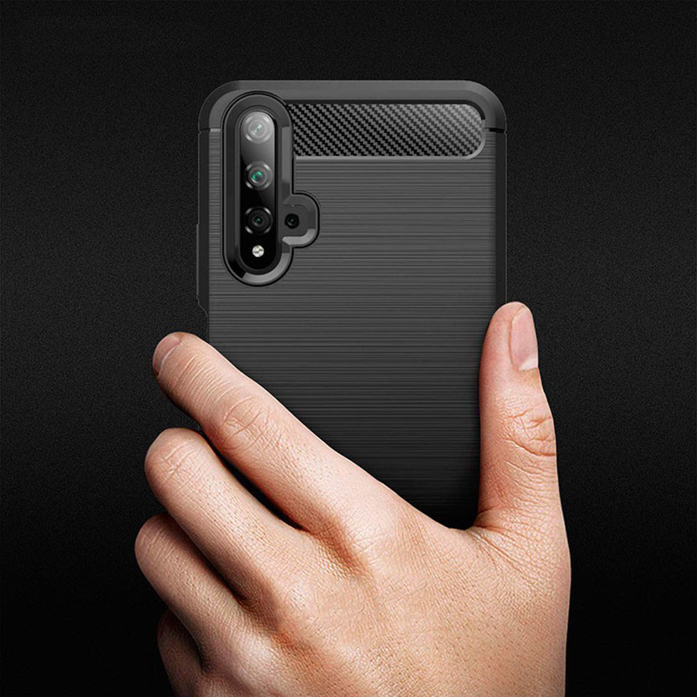 Калъф за Huawei nova 5T / Honor 20, Techsuit, Карбон, Черен