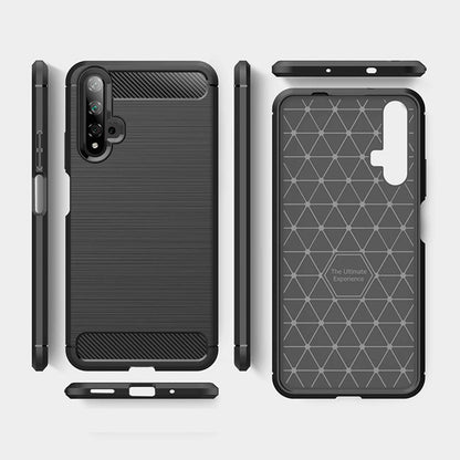 Калъф за Huawei nova 5T / Honor 20, Techsuit, Карбон, Черен