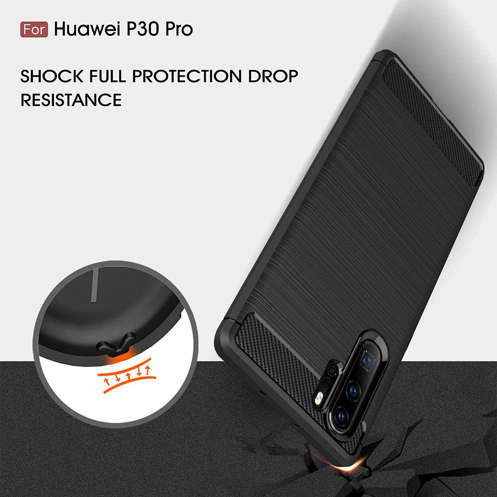 Калъф за Huawei P30 Pro New Edition / P30 Pro, Techsuit, Карбон, Черен