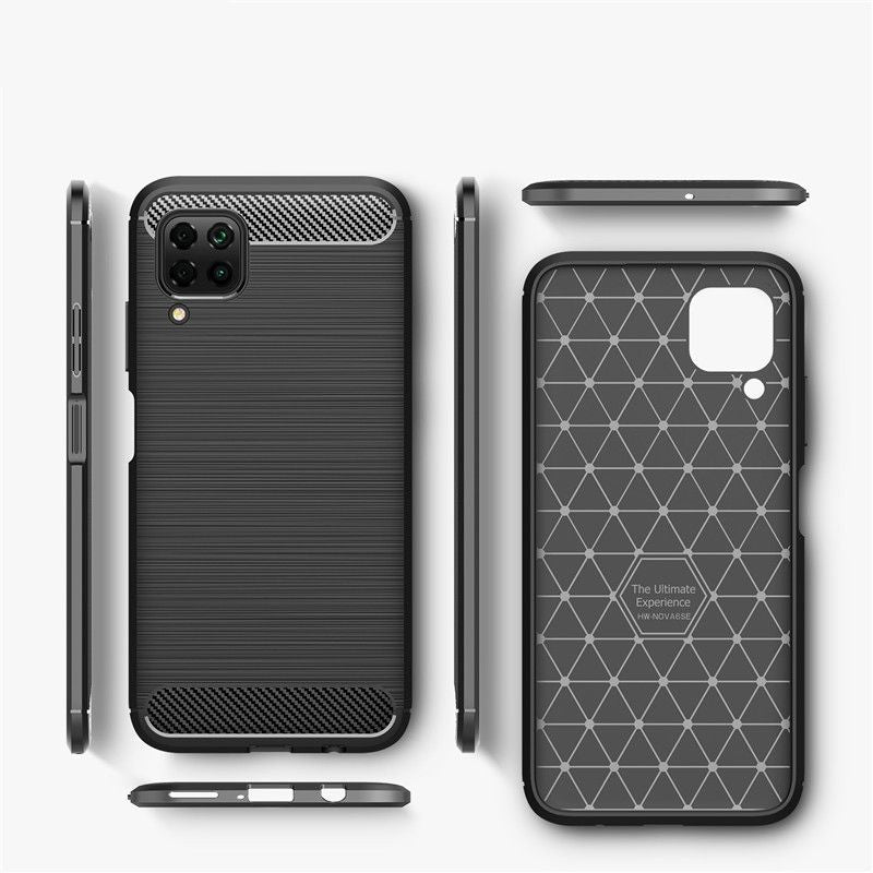 Калъф за Huawei P40 lite 4G, Techsuit, Карбон, Черен