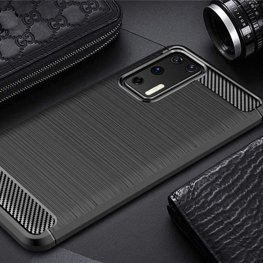 Калъф за Huawei P40 Pro, Techsuit, Карбон, Черен