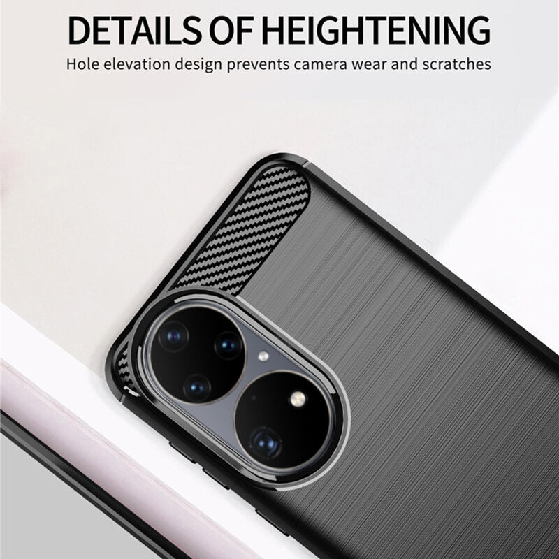 Калъф за Huawei P50 Pro, Techsuit, Карбон, Черен
