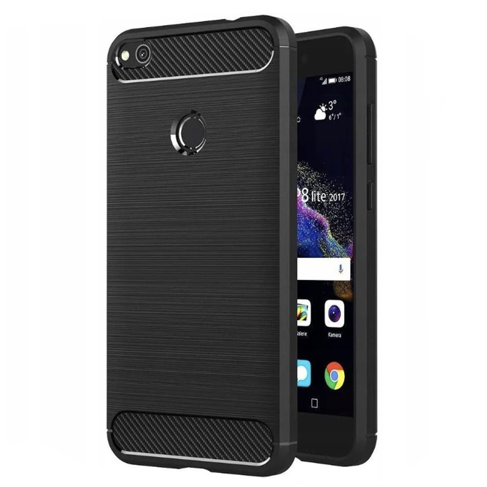 Калъф за Huawei P9 Lite (2017) / P8 Lite (2017), Techsuit, Карбон, Черен