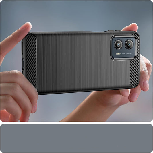 Калъф за Motorola Edge 50 Fusion, Techsuit, Карбон, Черен