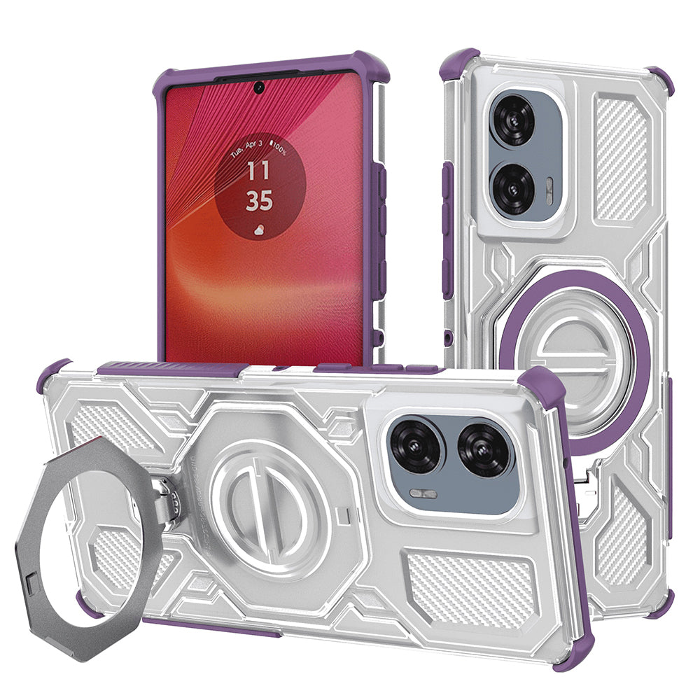 Калъф за Motorola Edge 50 Fusion, Techsuit, Carbon Shield Pro, Лилав