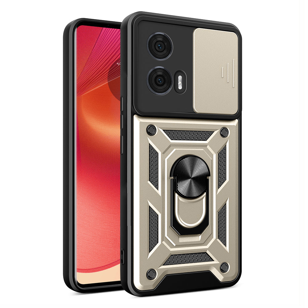 Калъф за Motorola Edge 50, Techsuit, CamShield, Златист