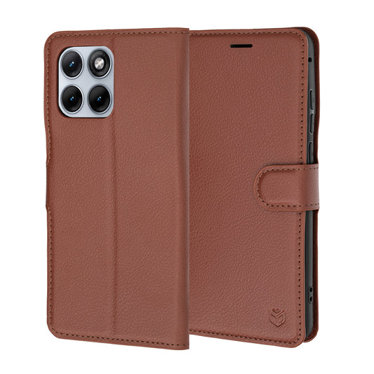 Калъф за Motorola Edge 70 Fusion, Techsuit, Leather Folio, Кафяв