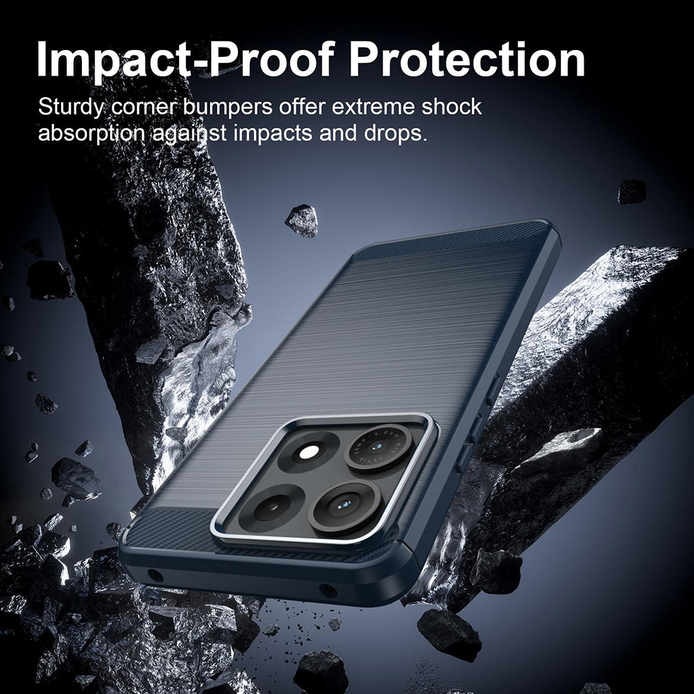 Калъф за Motorola Edge 70 Max, Techsuit, Карбон, Син