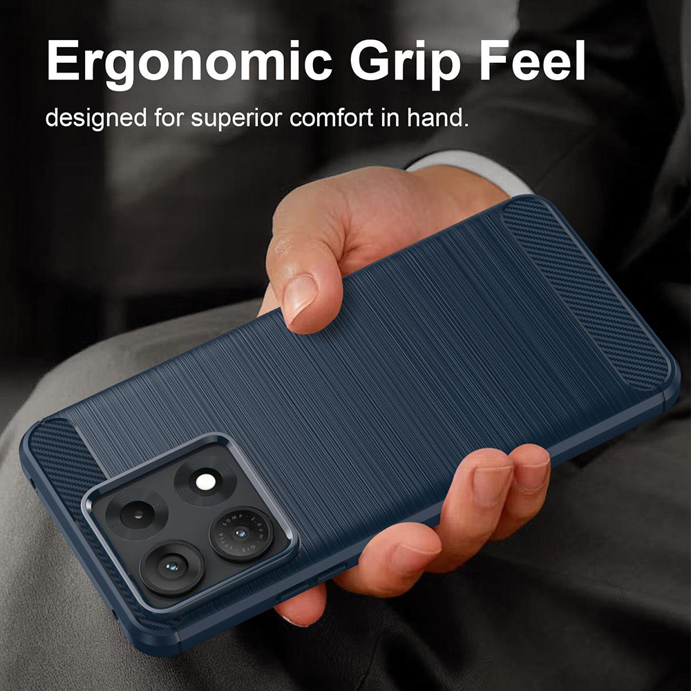 Калъф за Motorola Edge 70 Max, Techsuit, Карбон, Син