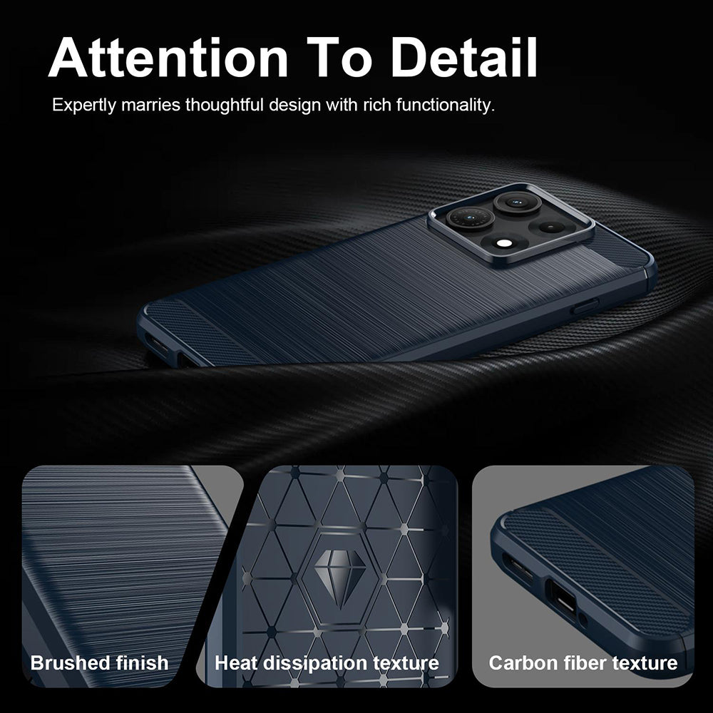 Калъф за Motorola Edge 70 Max, Techsuit, Карбон, Син