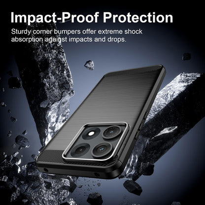 Калъф за Motorola Edge 70 Max, Techsuit, Карбон, Черен