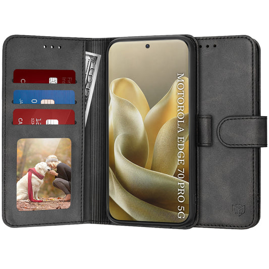 Калъф за Motorola Edge 70 Pro, Techsuit, Diary Book, Черен