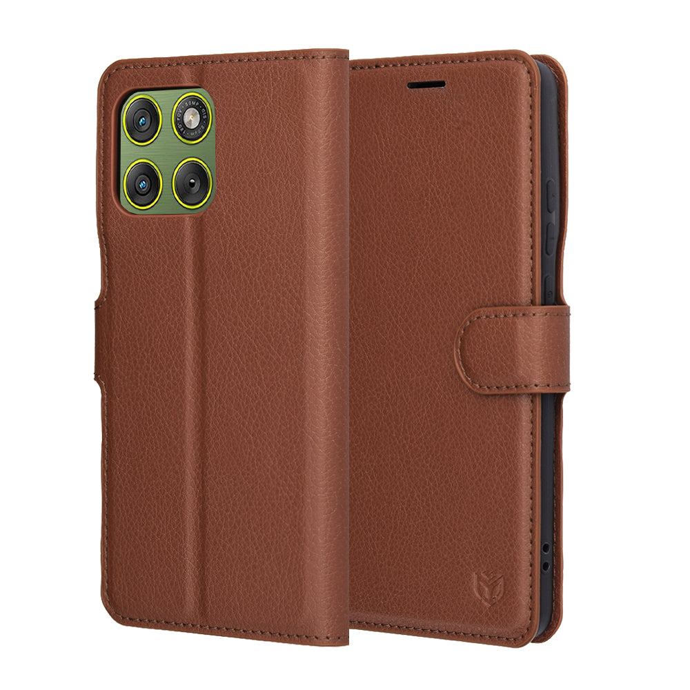 Калъф за Motorola Edge 70, Techsuit, Leather Folio, Кафяв