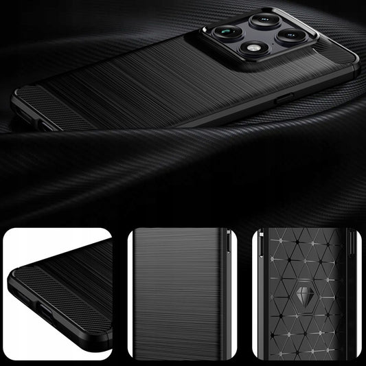 Калъф за Motorola Edge 70 Ultra / Signature, Techsuit, Carbon, Черен