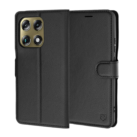 Калъф за Motorola Edge 70 Ultra / Signature, Techsuit, Leather Folio, Черен