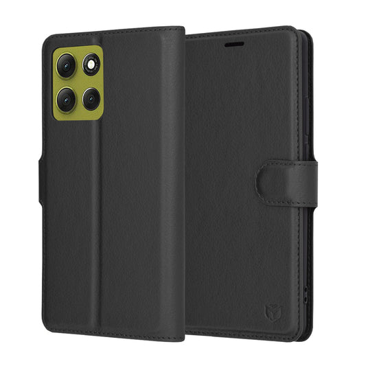 Калъф за Motorola Moto G86, Techsuit, Leather Folio, Черен