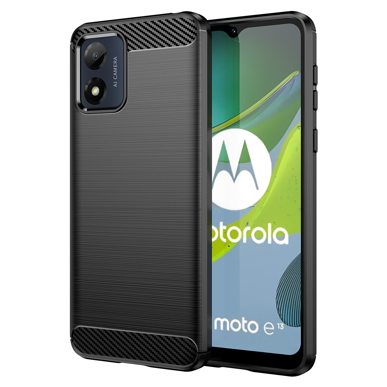 Калъф за Motorola Moto E13, OEM, Карбон, Черен