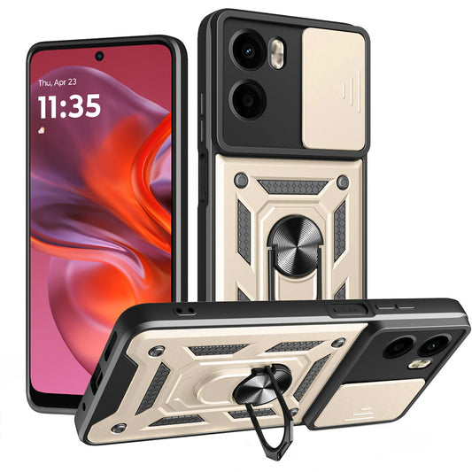 Калъф за Motorola Moto E15 / G05, Techsuit, CamShield, Златист