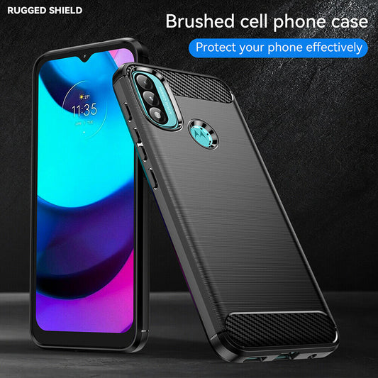 Калъф за Motorola Moto E40 / E30 / E20, Techsuit, Карбон, Черен