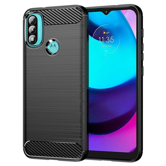 Калъф за Motorola Moto E40 / E30 / E20, Techsuit, Карбон, Черен