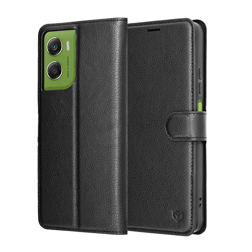 Калъф за Motorola Moto G06, Techsuit, Leather Folio, Черен