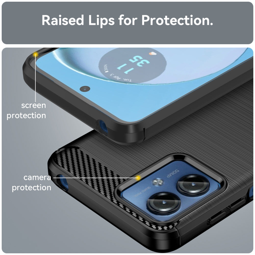 Калъф за Motorola Moto G14, Techsuit, Карбон, Черен