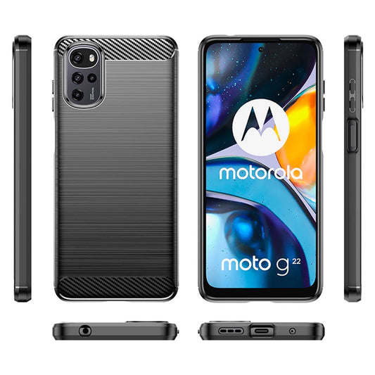 Калъф за Motorola Moto G22, Techsuit, Карбон, Черен