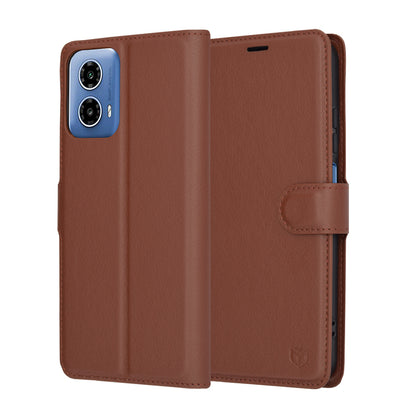 Калъф за Motorola Moto G45 / G34, Techsuit, Leather Folio, Кафяв