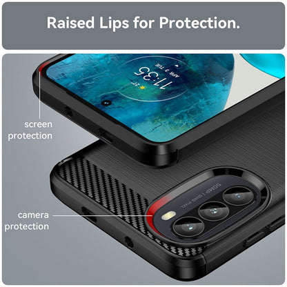 Калъф за Motorola Moto G52 / G82, Techsuit, Карбон, Черен