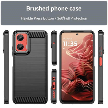 Калъф за Motorola Moto G55, Techsuit, Карбон, Черен