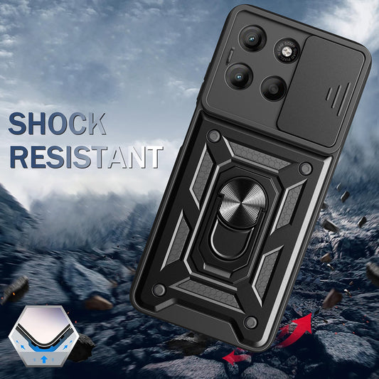 Калъф за Motorola Moto G77 / G67, Techsuit, CamShield, Черен