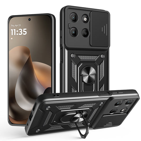 Калъф за Motorola Moto G77 / G67, Techsuit, CamShield, Черен
