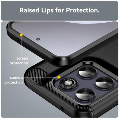 Калъф за Motorola Moto G77 / G67, Techsuit, Карбон, Черен