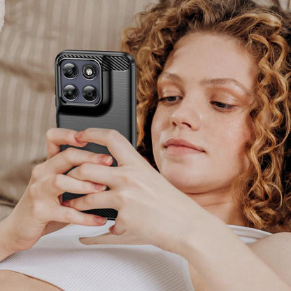 Калъф за Motorola Moto G77 / G67, Techsuit, Карбон, Черен