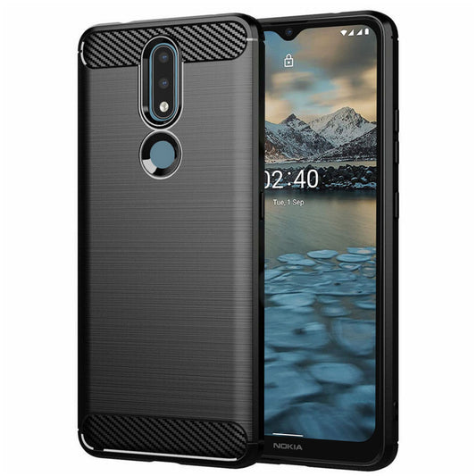 Калъф за Nokia 2.4, Techsuit, Карбон, Черен