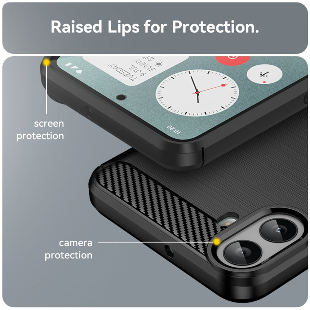 Калъф за Nothing CMF Phone 1, Techsuit, Карбон, Черен