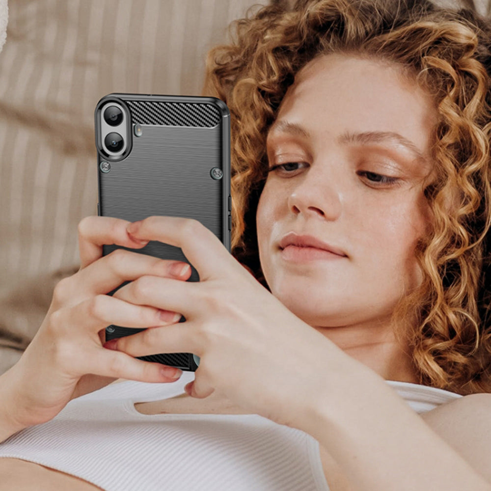 Калъф за Nothing CMF Phone 1, Techsuit, Карбон, Черен