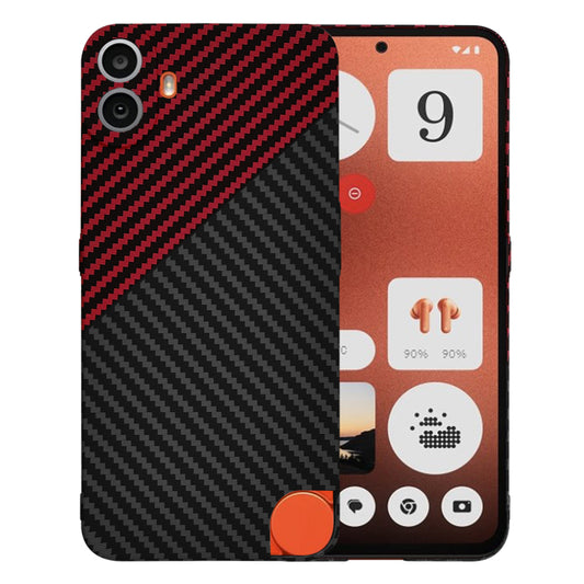 Калъф за Nothing CMF Phone 1, Techsuit, Carbonite FiberShell, Черно Червен