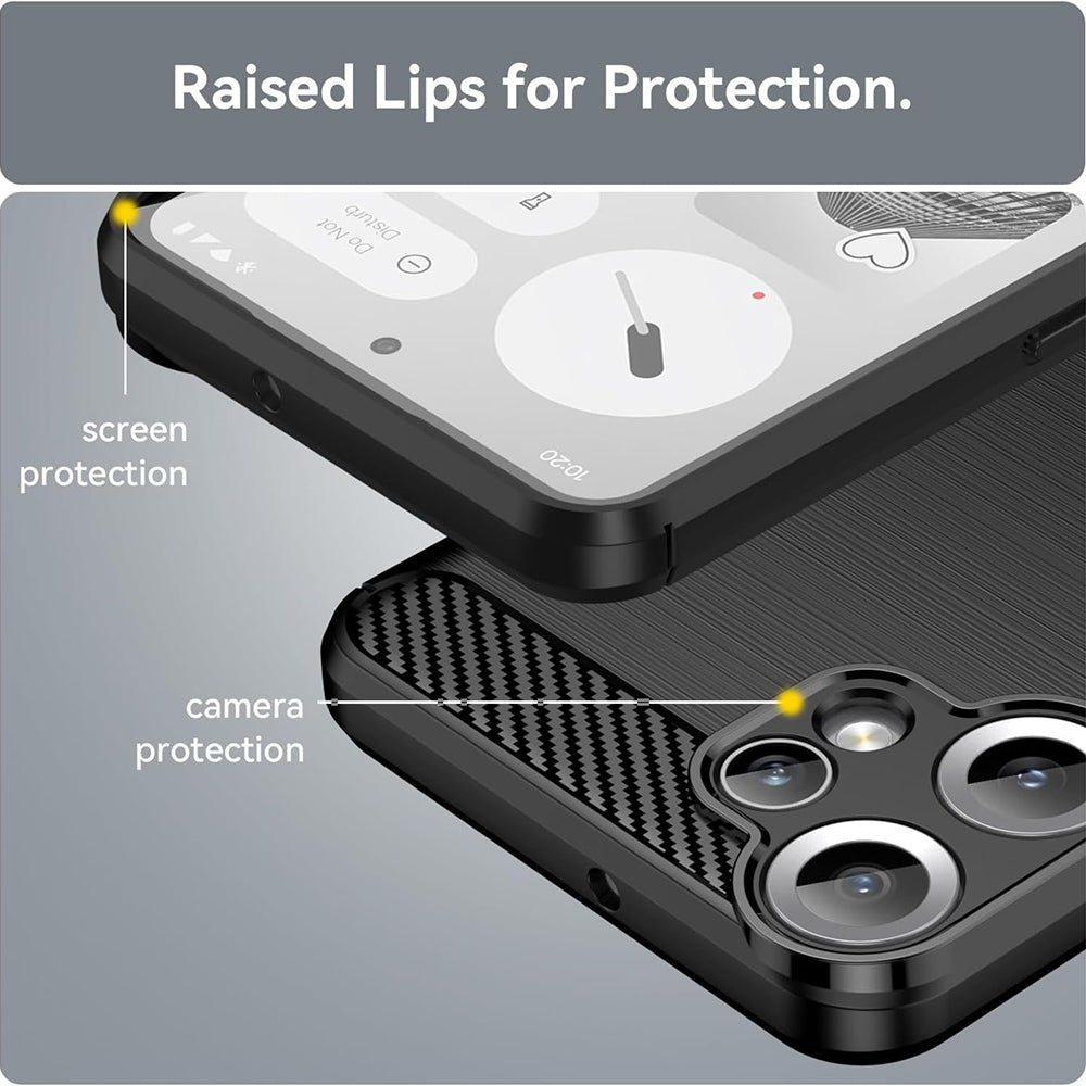 Калъф за Nothing CMF Phone 2 Pro, Techsuit, Карбон, Черен