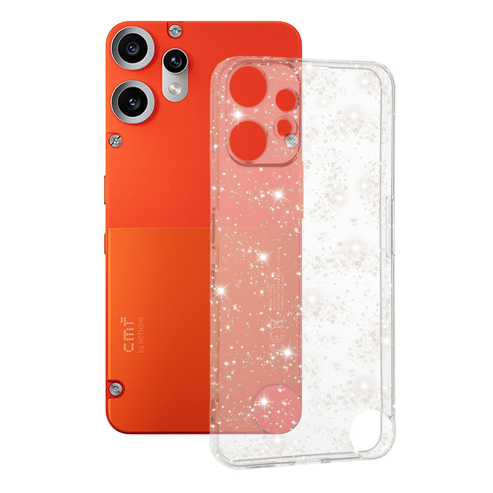 Калъф за Nothing CMF Phone 2 Pro, Techsuit, SparkleSkin, Прозрачен