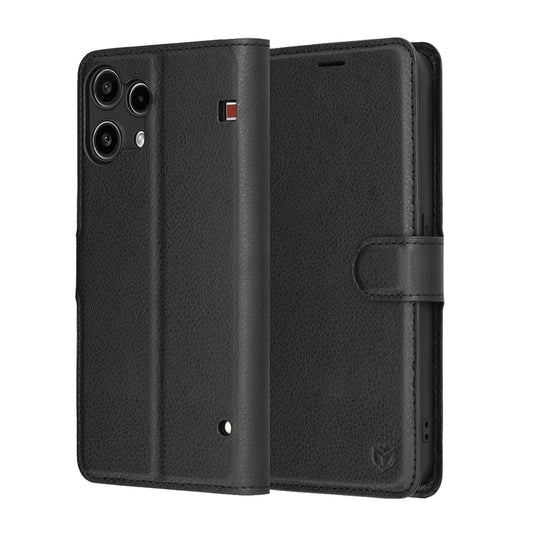Калъф за Nothing Phone (3a) Lite, Techsuit, Leather Folio, Черен