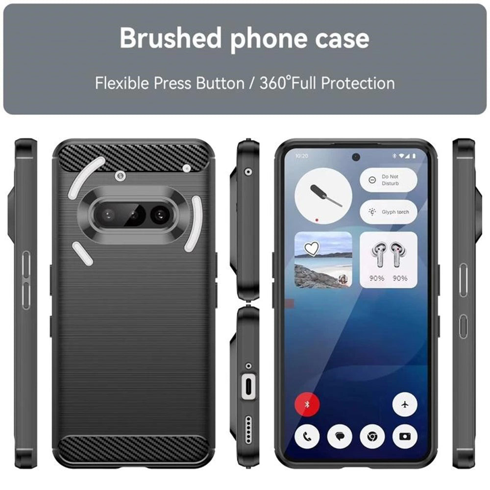 Калъф за Nothing Phone (3a), Techsuit, Карбон, Черен