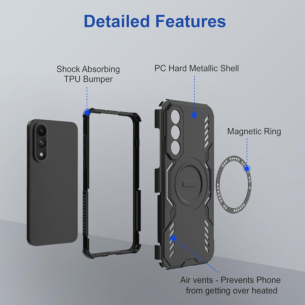 MagSafe калъф за OnePlus Nord 5, Techsuit, ArmorMag, Черен