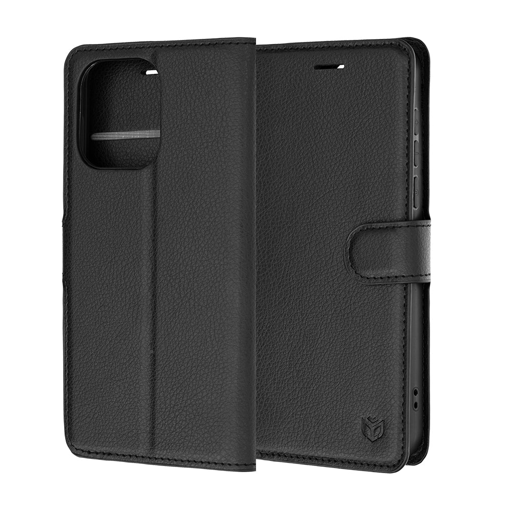Калъф за OnePlus Nord 6, Techsuit, Leather Folio, Черен