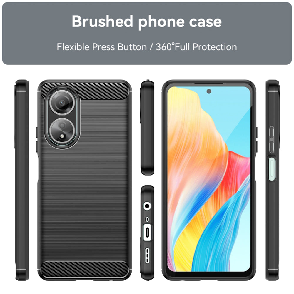 Калъф за Oppo A58 4G, Techsuit, Карбон, Черен