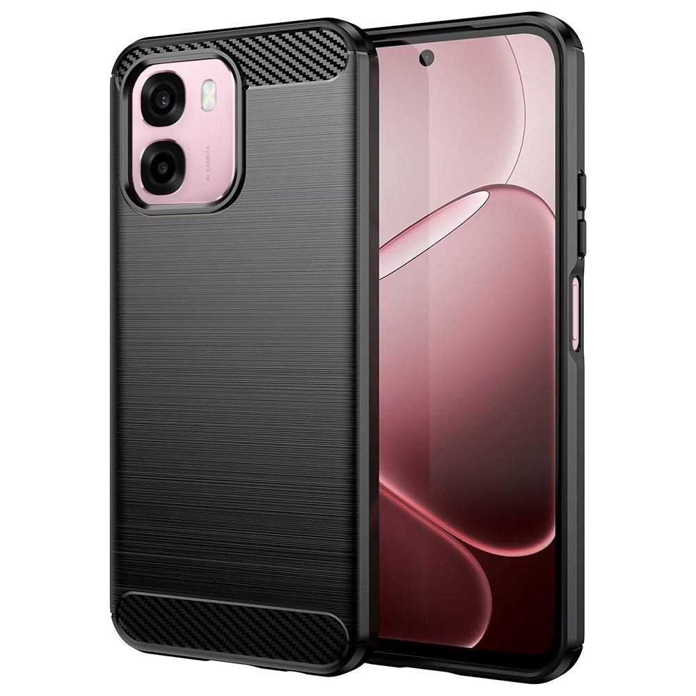 Калъф за Oppo A6 4G, Techsuit, Карбон, Черен